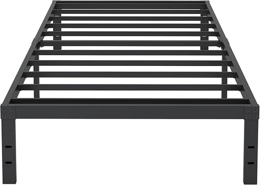 10 Inch XL Twin Bed Frames, Platform Metal Bed Frame Twin XL Size Heavy Duty Steel Slat Mattress Foundation, No Box Spring Needed, Easy Assembly, Noise-Free, Black