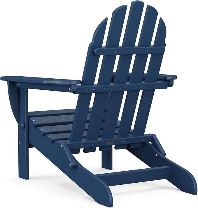 POLYWOOD AD5030NV Classic Folding Adirondack Chair, Navy
