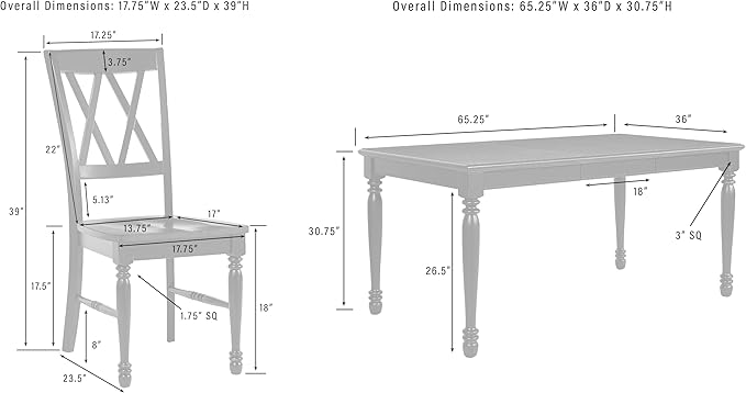 Crosley Furniture Shelby 5-Piece Traditional Dining Table Set for 4, Dinner Tables with Kitchen Chairs, Distressed Teal/Dark Cherry