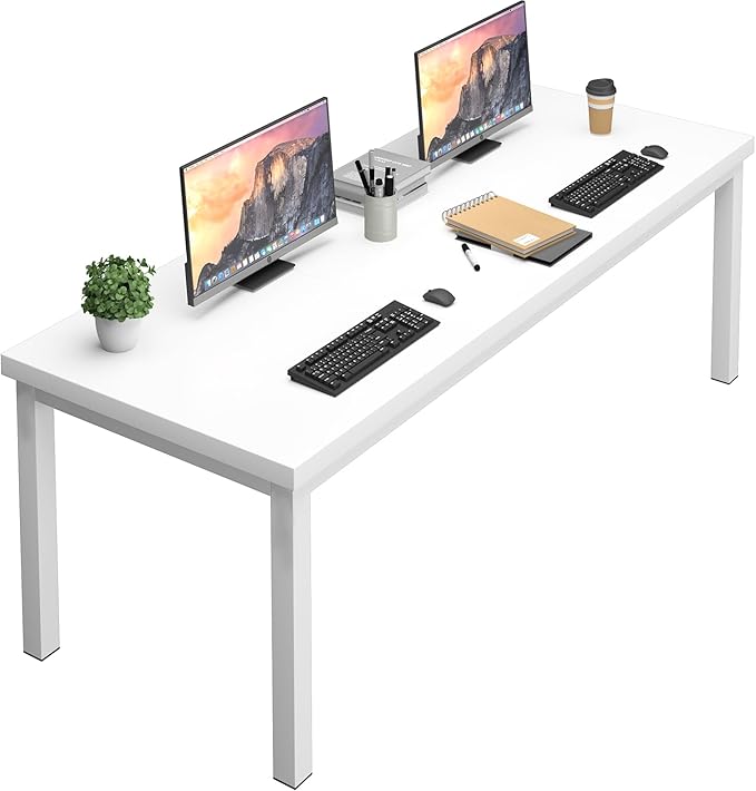 70.8 Inch Large Computer Desk, Long Gaming Table, Modern Two Person Desk Large Executive Office Desk, Double Desk at Home, Perfect for Work, Gaming, Studying, and Writing, Etc., White