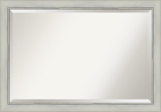 Amanti Art Silver Bathroom Mirror for Over Sink, 28x40 Flair Silver Patina Rectangle Vanity Mirror, Large Traditional Frame, Hangs Horizonally and Vertically, Bathroom Wall Decor, Beveled Edge