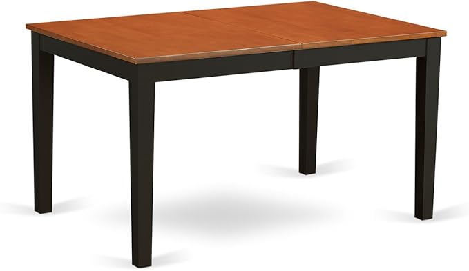 East West Furniture NIQU5-BCH-W 5 Piece Dining Room Furniture Set Includes a Rectangle Kitchen Table with Butterfly Leaf and 4 Dining Chairs, 36x66 Inch, Black & Cherry