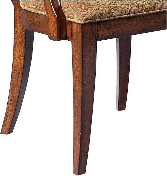 Hekman European Legacy Accent Armchair – Wooden Frame, Lightly Distressed, Upholstered, Vintage Home Decor Accent Chair with Arms, Comfortable Seating for Living Room, Farmhouse, & Office Use, Brown