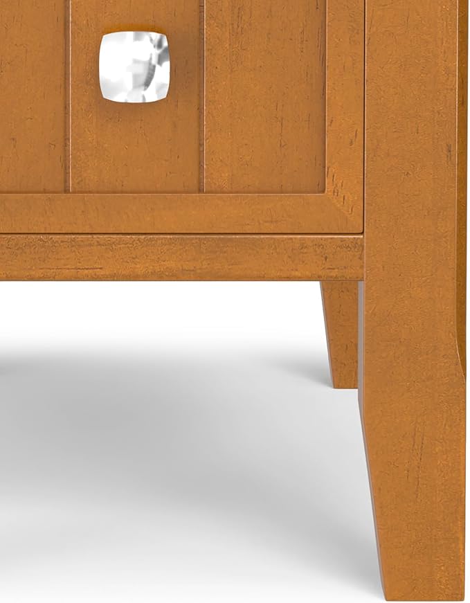 SIMPLIHOME Acadian 14-inch Wide Narrow End Table with Drawer and Open Shelf in Light Golden Brown for Living Room or Bedroom