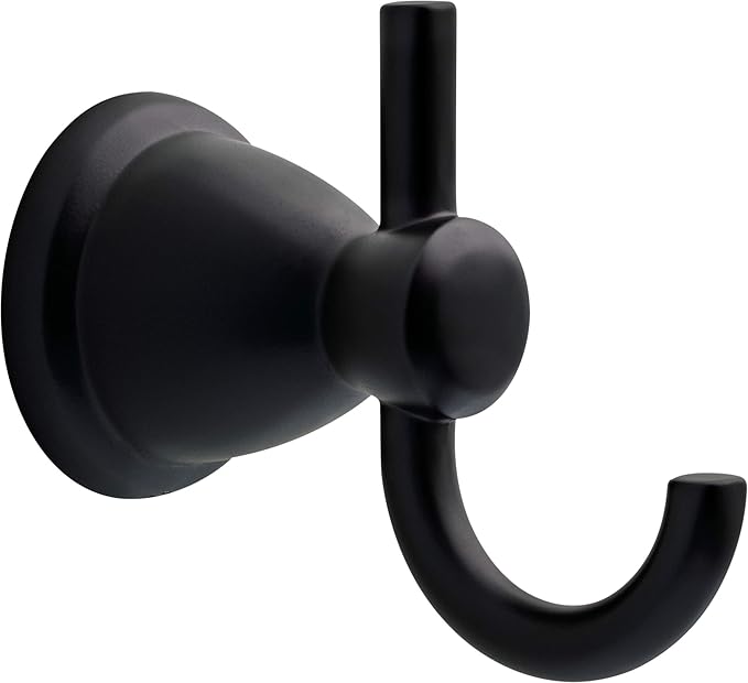 Franklin Brass Kinla 5-Piece Bathroom Set Matte Black 18" and 24" Towel Bar Racks, Toilet Paper Holder, Ring, Hook KIN5PC-MB