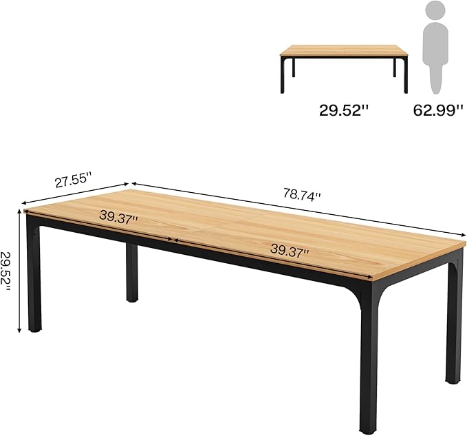 Tribesigns 78.7 Inches Extra Long Computer Desk 2 Person Desk, Double Long Desk, Workstaion for Home Office