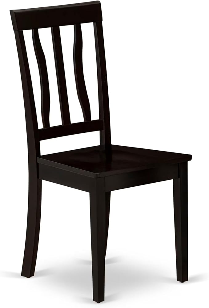 East West Furniture ANTI5-CAP-W 5 Piece Dinette Set for 4 Includes a Round Kitchen Table with Pedestal and 4 Dining Chairs, 36x36 Inch, Cappuccino