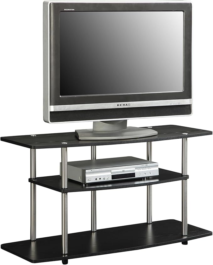 Convenience Concepts Designs2Go No Tools 46 inch 3 Tier Wide TV Stand, Black