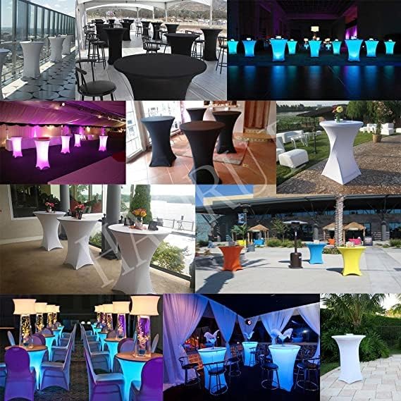 2.63'Bar Height Cocktail Table, All Bistro Folding Bar Height Table for Parties,Coffee Card, Dining,Wedding,Indoor/Outdoor, Locking Legs,White