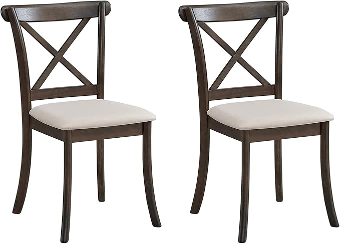 Wooden Dining Chairs Set of 2, Kitchen Chairs Upholstered Dining Chair, Farmhouse Dining Chairs for Dining Table, Max Load 300 Lbs,Brown