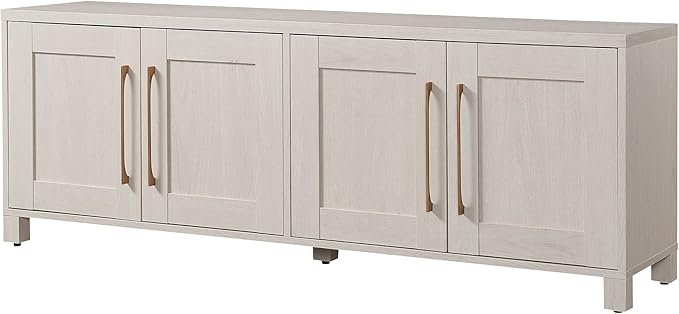 Henn&Hart Rectangular TV Stand for TV's up to 80" in Alder White, TV Stands for the Living Room