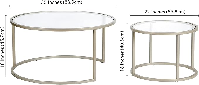 Watson Round Nested Coffee Table in Satin Nickel