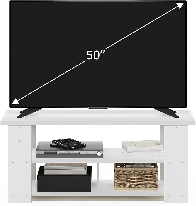 Furinno Jaya TV Stand Up to 55-Inch, White