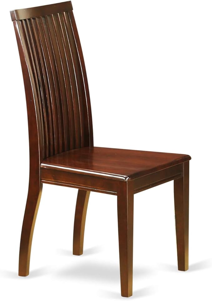East West Furniture ESIP3-MAH-W 3 Piece Dining Table Set for Small Spaces Contains a Round Dining Room Table with Pedestal and 2 Wood Seat Chairs, 30x30 Inch, Mahogany
