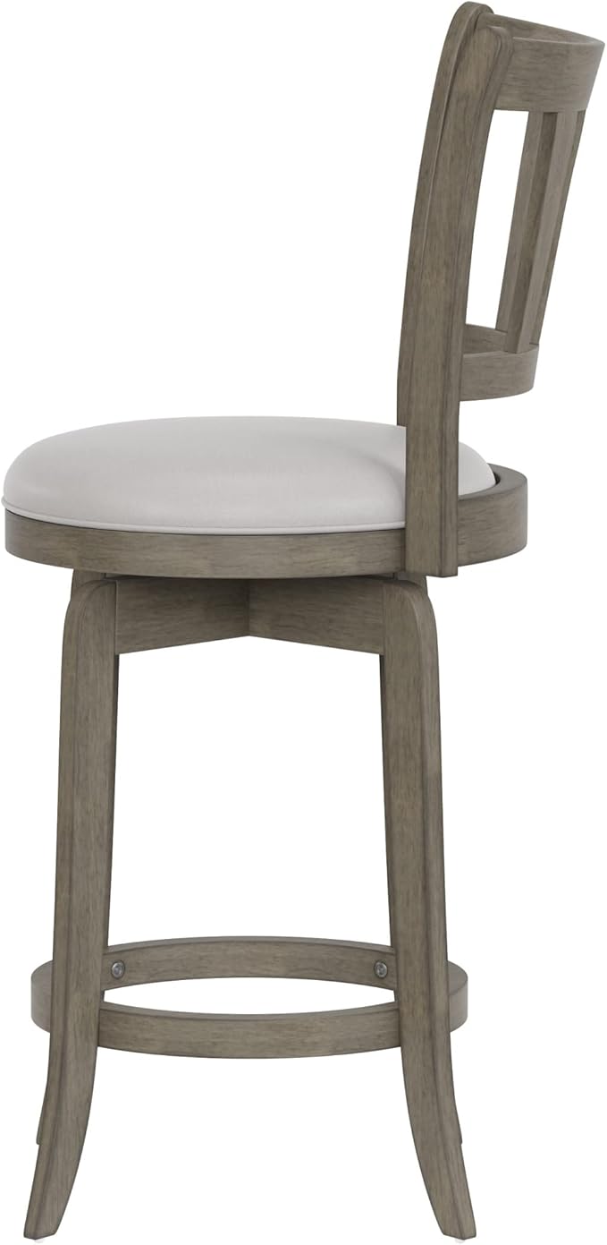 Hillsdale Presque Isle 26" Wood Swivel Counter Height Stool, Aged Gray