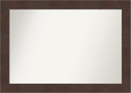 Amanti Art White Bathroom Mirror for Over Sink, 28x40 Wedge White Rectangle Vanity Mirror, Large Modern Frame, Hangs Horizonally and Vertically, Bathroom Wall Decor, Non-Beveled Edge from WI, USA