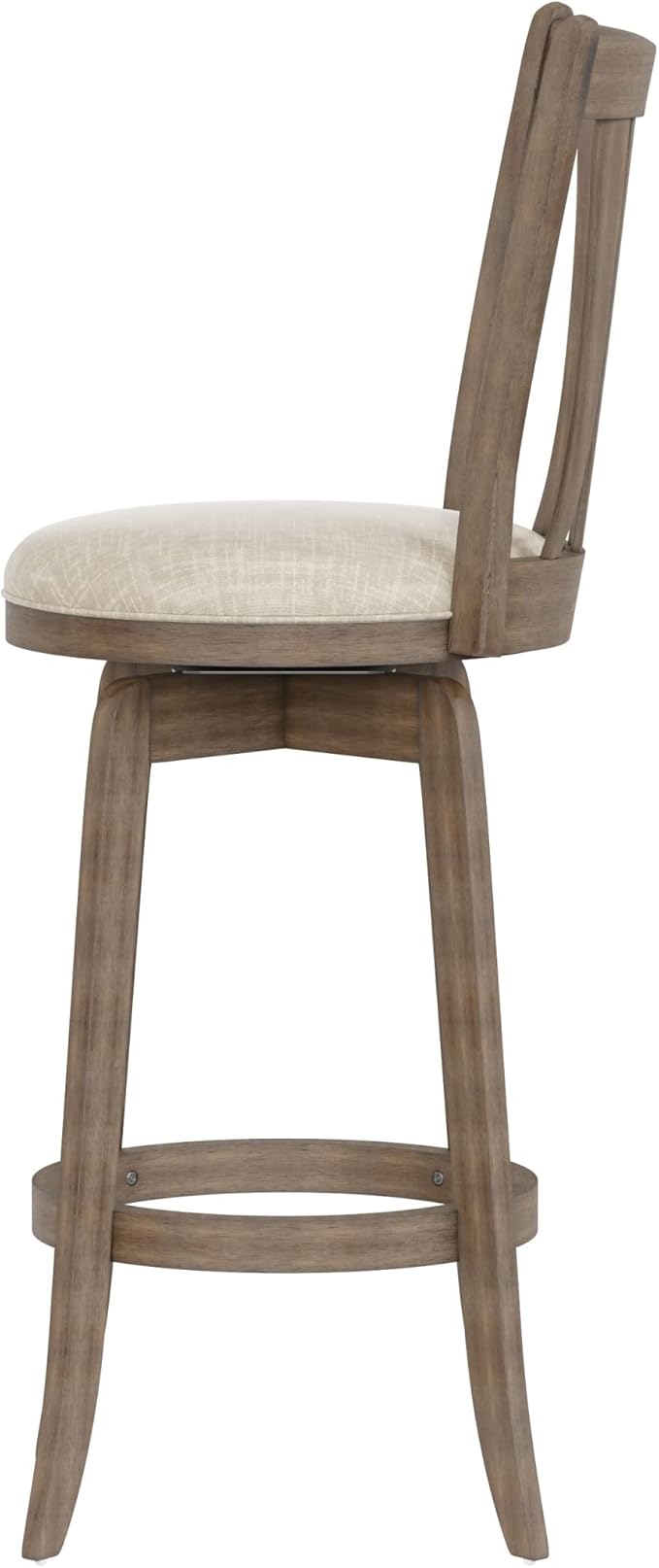 Hillsdale 29.5" Savana Wood Swival Bar Height Stool, Brown Gray