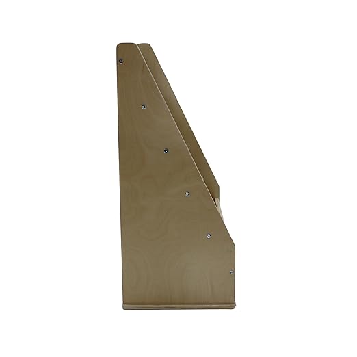 Factory Direct Partners Rustic Kid Birch Sling Book Display; Distressed Faux Leather 4-Shelf Storage for Books or Magazines; Furniture for Bedroom, Playroom, Daycare or Classroom - Almond, 13745-320