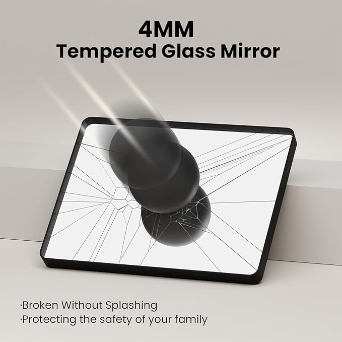 White Bathroom Mirror 30x36 Inch, White Metal Framed Bathroom Mirror for Wall, Rounded Rectangle Matte Bathroom Vanity Mirror, Tempered Glass, Anti-Rust, Horizontal/Vertical