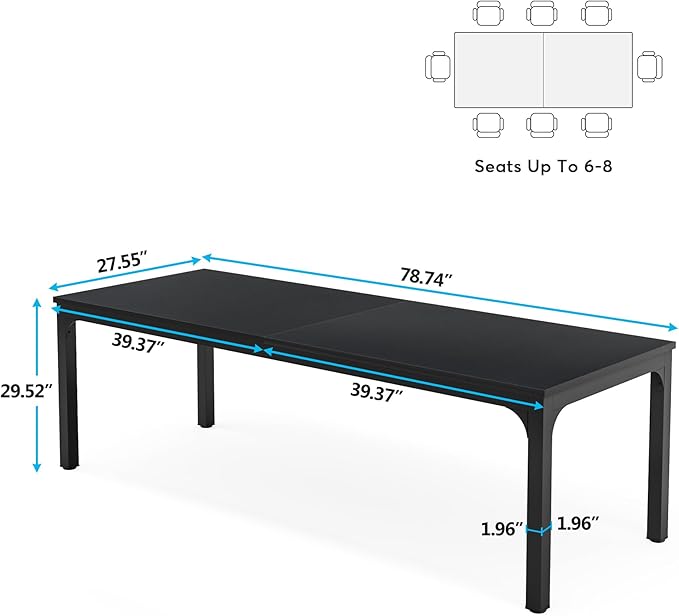 Tribesigns 78.7 Inches Extra Long Computer Desk 2 Person Desk, Double Long Desk, Workstaion for Home Office