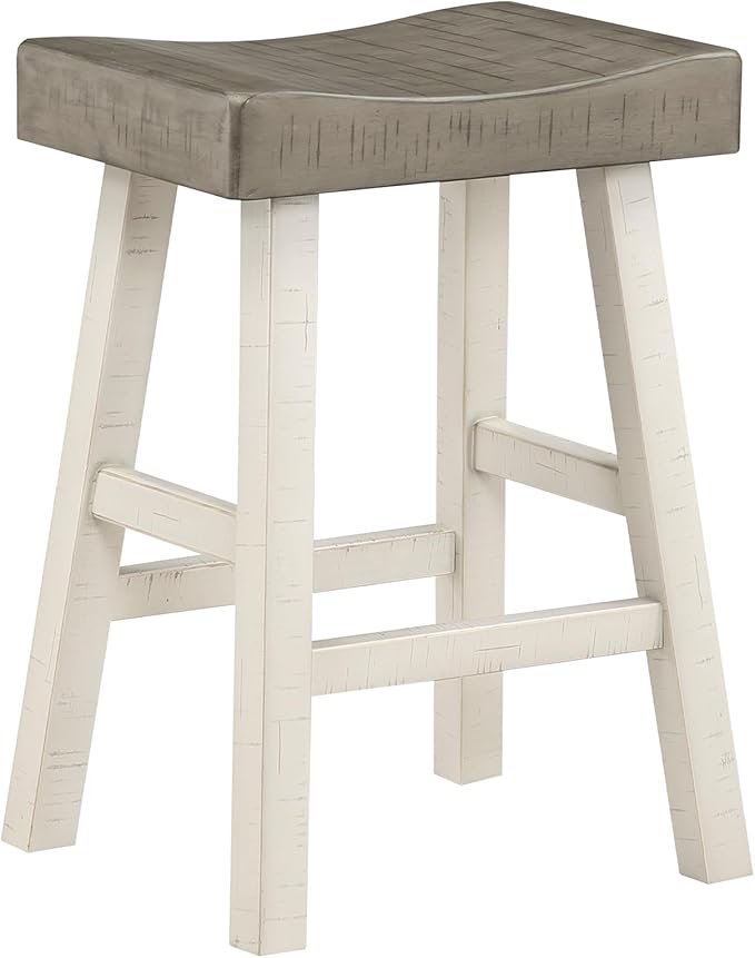 Lexicon Bar Table Set for 3, Small Kitchen Table Set Kitchen Island Table with 3 Saddle Bar Stools, 4 Piece Dining Table Set for Breakfast Nook, Living Room, Apartment, Counter Height, White/Coffee