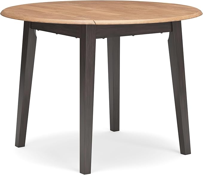 Signature Design by Ashley Gesthaven Contemporary Dining Drop Leaf Table with 4 Legs, Light Brown & Dark Brown