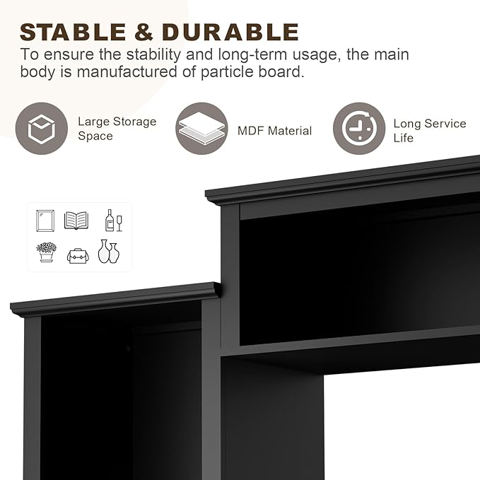 Wall Unit TV Stand with Storage & LED Lights, Large Entertainment Center with Bookshelves for TVs up to 75", Media Console for Living Room, Black