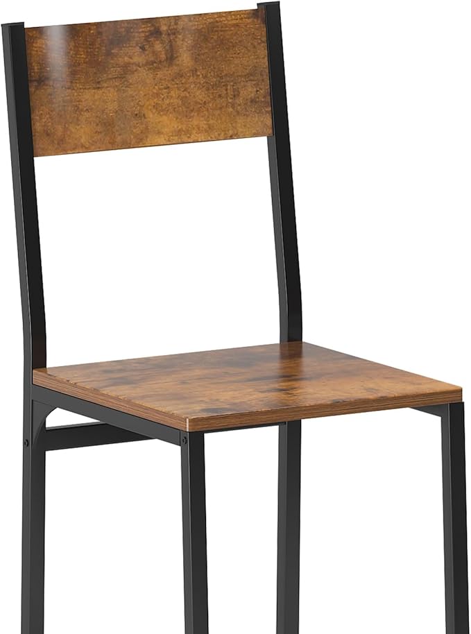 SogesHome 4-Piece Dining Table Set for 4 - Space-Saving Kitchen Set with Bench and Chairs, Ideal for Restaurants and Coffee Shops, Vintage Brown