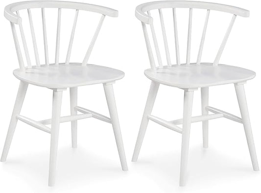 Signature Design by Ashley Grannen Modern 18" Spindle Back Dining Chair, 2 Count, White