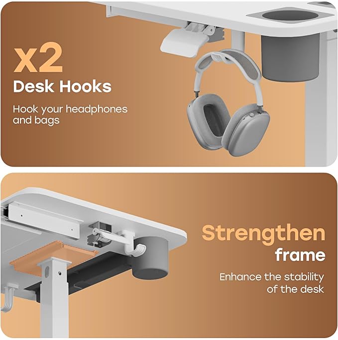 Mobile Small Standing Desk with Drawer, 23.6"x19.7" Rolling Laptop Cart on Wheels, Height Adjustable Sit Stand Computer Workstation with Storage for Compact Space, White