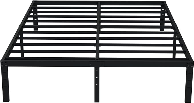 EMODA 14 Inch Full Size Bed Frame Heavy Duty Metal Platform No Box Spring Needed, Easy Assembly Noise Free, Black