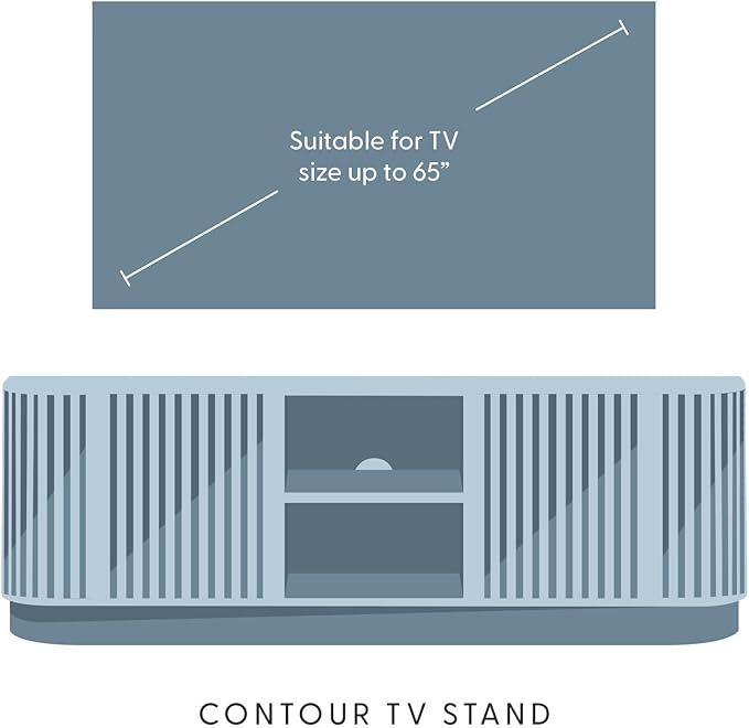 Plank+Beam Contour Wood TV Stand, Solid Wood Entertainment Console with Storage, 59" L x 16" W x 19" H, Black