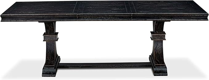 LET-SBB-TP - a Mid-Century Dining Table with Removable Rectangular Tabletop – Sand Blasting Black