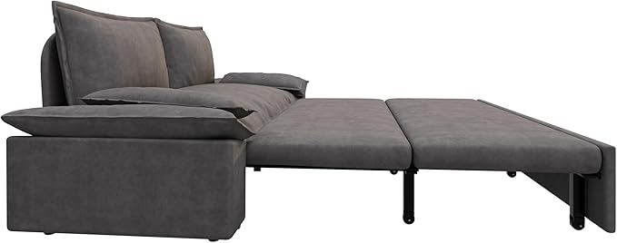 ERYE 73.2" Queen Size Sleeper Sofabed Modern 3 in 1 Convertible Loveseat Sofa&Couch, Velvet Upholstered Love Seat Sofa with Pull Out Sleep Couch Bed and W/Pillows Armrests for Home Apartment RV