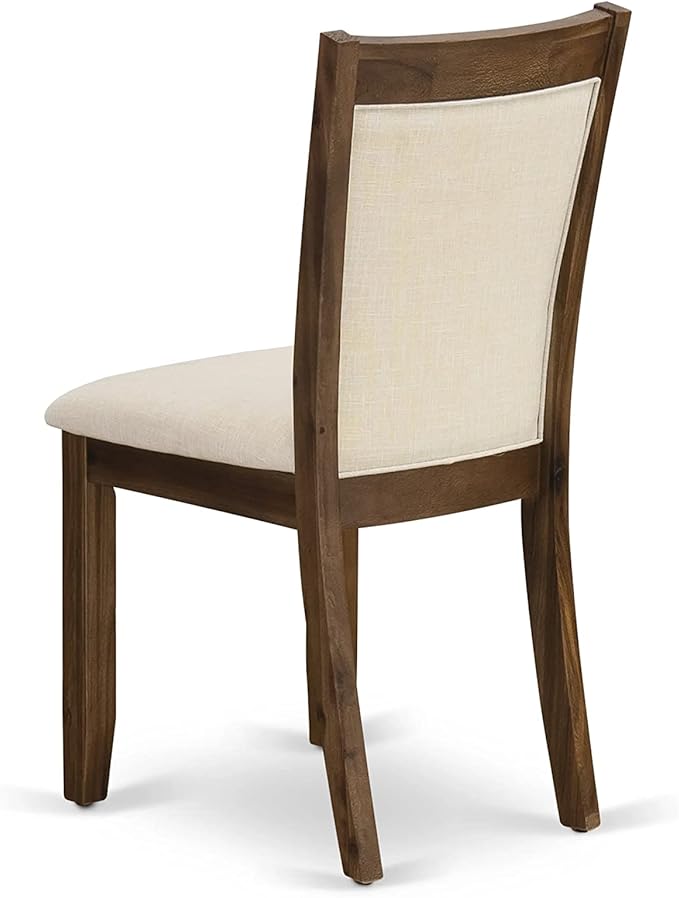 East West Furniture X727MZN32-6 6 Piece Kitchen Table Set Contains a Rectangle Dining Table with X-Legs and 4 Light Beige Linen Fabric Parson Chairs with a Bench, 40x72 Inch, Multi-Color