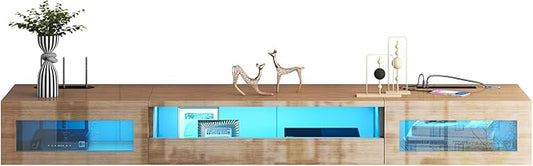 Floating TV Stand, 71" Floating Entertainment Center Wall Mounted,Floating Wall Mounted TV Shelf,Modern High Gloss tv Cabinet Media Console with Storage
