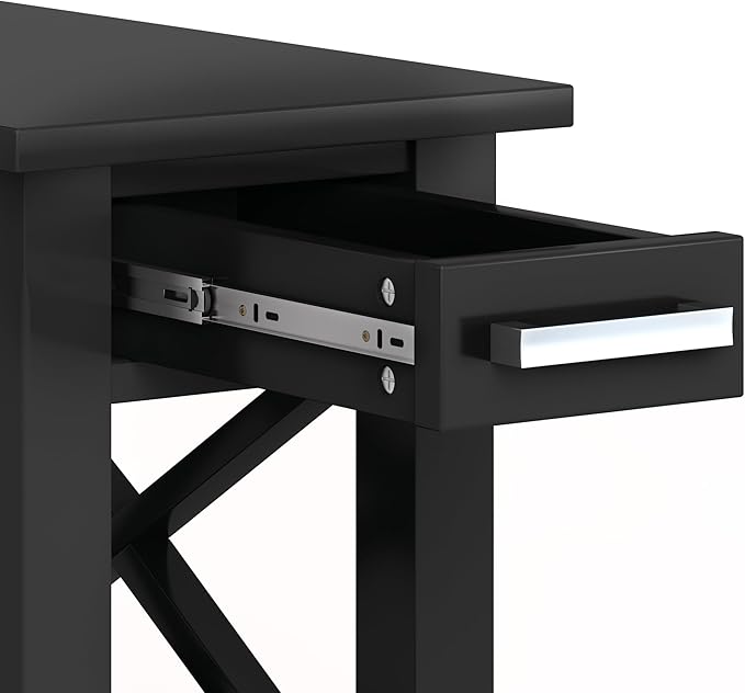 SIMPLIHOME Kitchener SOLID WOOD 14 inch Wide Rectangle Contemporary Narrow Side Table in Black for the Living Room and Bedroom