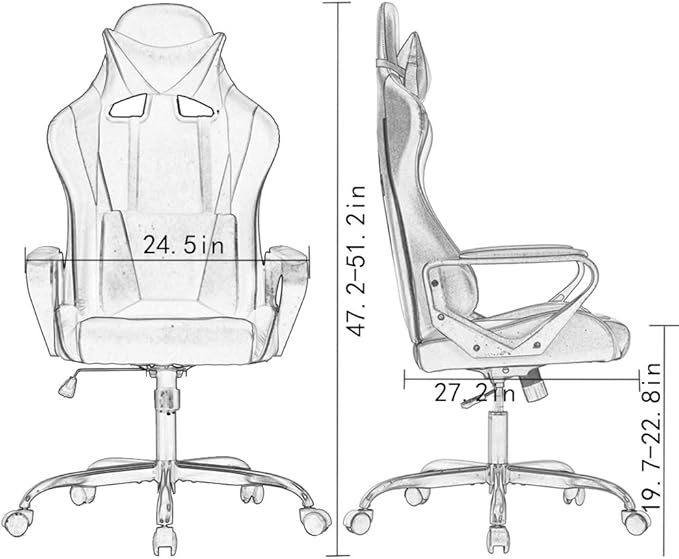 BestOffice Computer Executive Desk Office Chair with Lumbar Support Headrest For Women, Men, Red