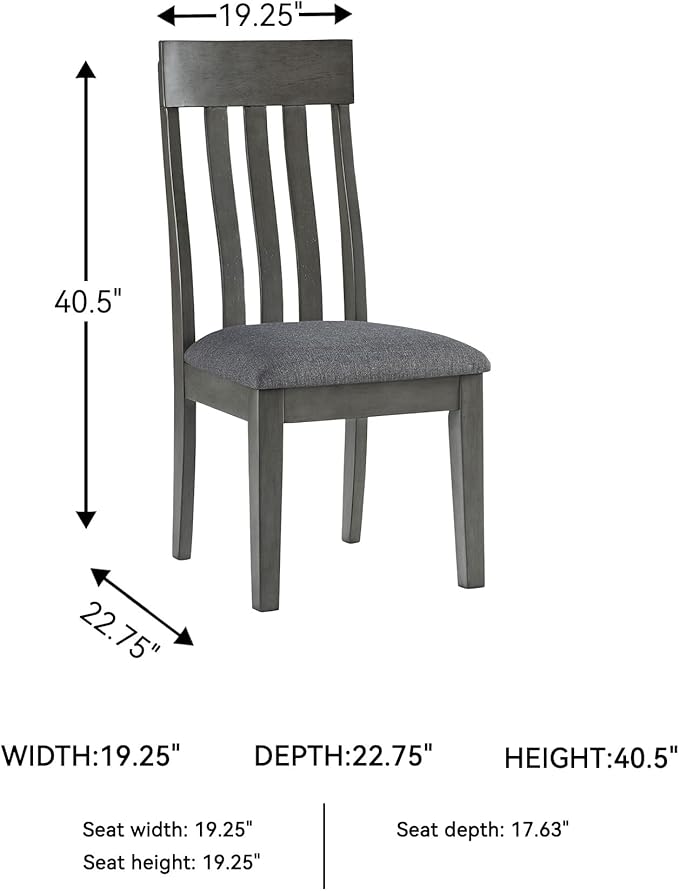 Signature Design by Ashley Hallanden Modern Slat Back 18.63" Dining Room Chair, Set of 2, Gray
