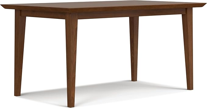 SIMPLIHOME Colby Dining Table, Solid Wood Walnut Veneer in Walnut, 60 x 36 inches, Contemporary-Style Rectangular Kitchen Table for up to 6 People