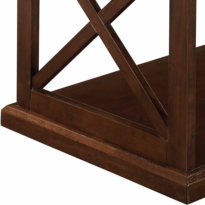 Convenience Concepts Coventry Coffee Table 47" - Farmhouse Center Accent with Storage Shelf for Transitional, Modern Living & Family Room, Espresso