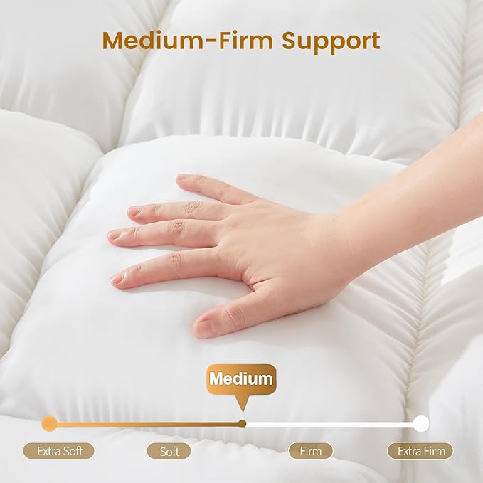 Decroom 5 Inch Memory Foam Mattress Topper Queen Size, Filled with Breathable Memory Foam Pillow Topper, Soft Fluffy Supportive Bed Mattress Pad for Back Pain Relief, 80x60x5 Inch