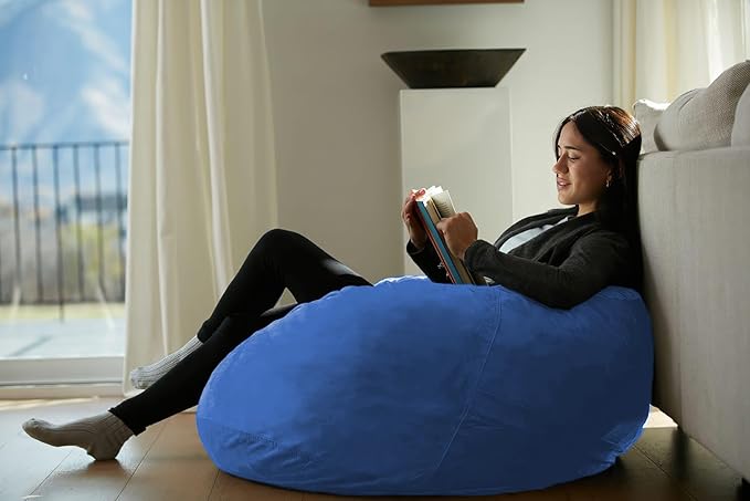 Sofa Sack Bean Bag Chair - Plush, Ultra Soft - Memory Foam Bean Bag Chair with Microsuede Cover - Stuffed Foam Filled Furniture and Accessories for Dorm Room 3 Feet - Royal Blue