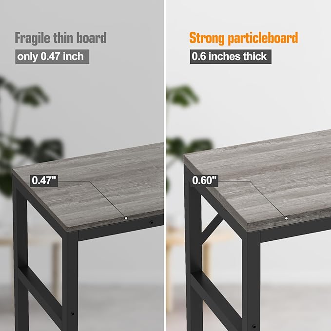 Narrow Console Table, 29.5" Small Entryway Table, Sofa Table with 2 Support Bar, Industrial Couch Table, Thin Side Table, Display Tables for Living Room, Hallway, Bedroom, Foyer, Grey