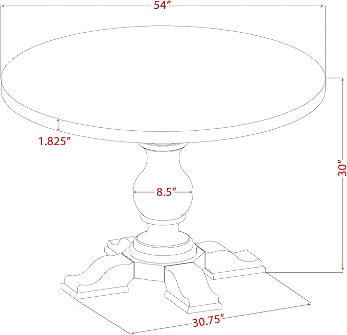 I55-11-TP Breakfast Table with Acacia Wood Round Tabletop and Stylish Pedestal Base - Sand Blasted Black Finish