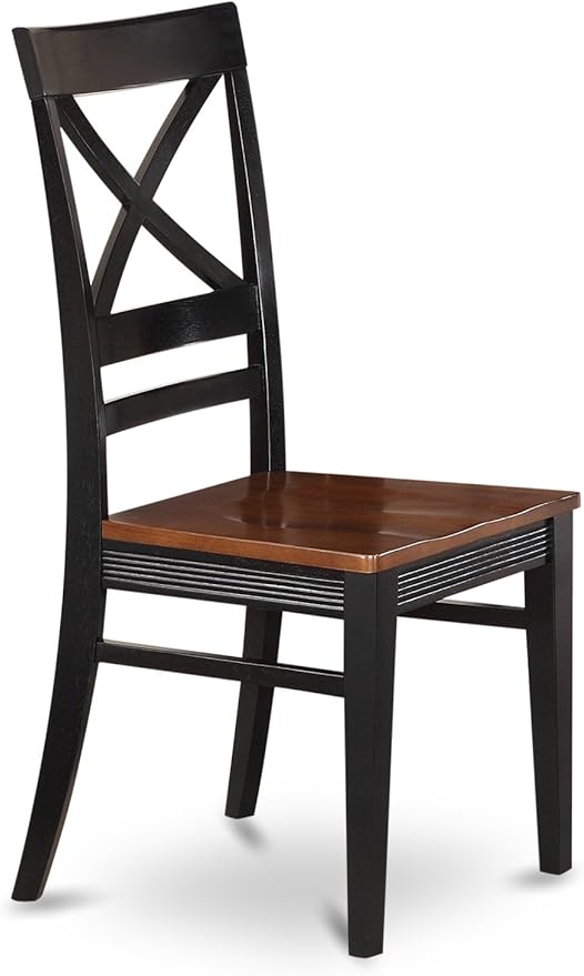 East West Furniture NIQU5-BCH-W 5 Piece Dining Room Furniture Set Includes a Rectangle Kitchen Table with Butterfly Leaf and 4 Dining Chairs, 36x66 Inch, Black & Cherry