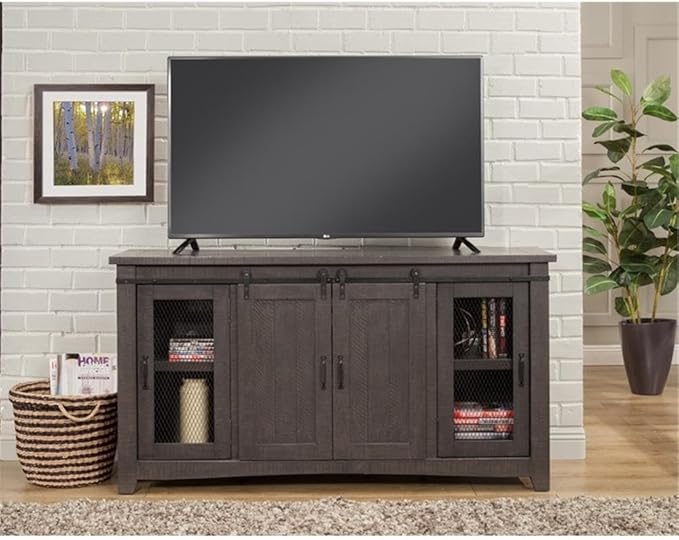 Martin Svensson Home Sierra 65" Solid Wood TV Stand, Grey