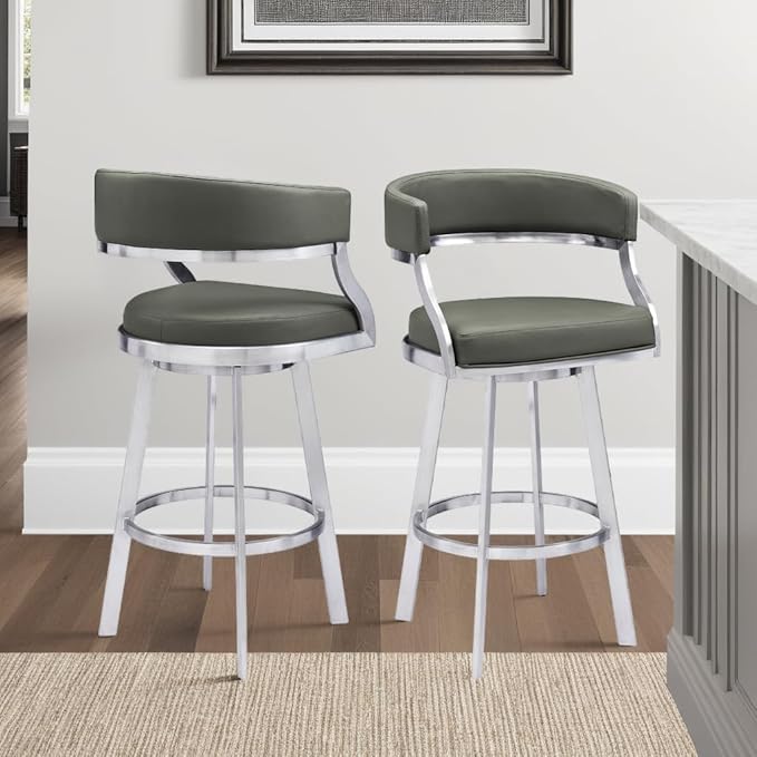 Saturn Bar Stool, 26" Counter Height, Gray