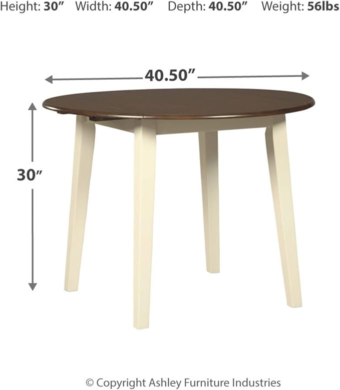 Signature Design by Ashley Woodanville Dining Room Table, Two-Tone White