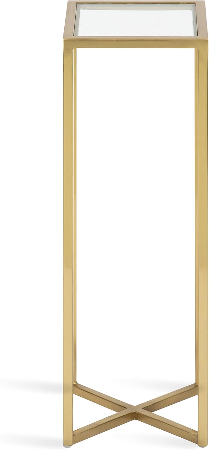 Kate and Laurel Jaspur Modern Drink Table, Gold, Decorative Glam Accent Table for Display and Storage